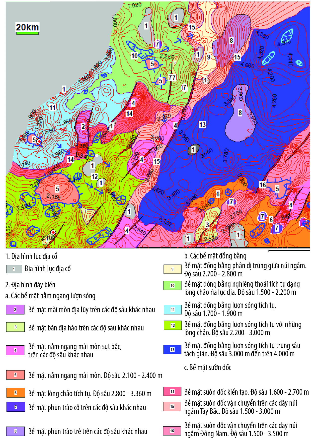 Hình 5. Sơ đồ cổ địa mạo thời kỳ Pliocene sớm.